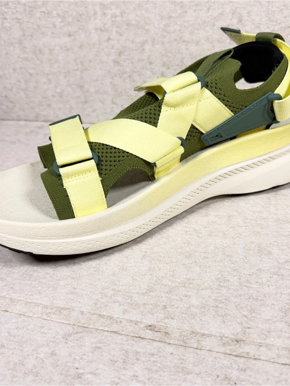 Teva Olive Green and Light Yellow Strap Sport Sandals